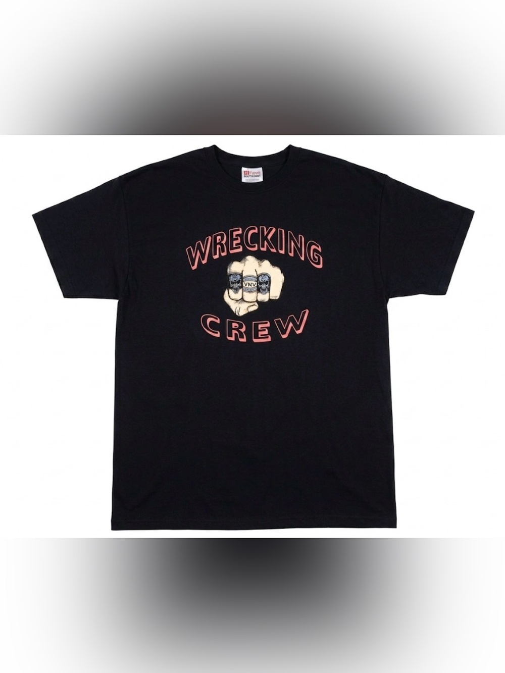 Vintage Wrecking Crew T Shirt Mens XL Black Hardcore VNV Nation Fist Ring Y2K